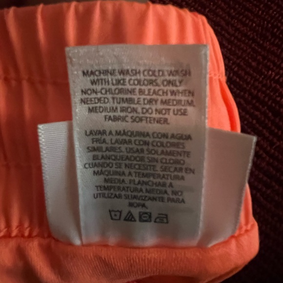 DANSKIN NOW WOMEN ATHLETIC SHORTS SIZE L (12-14) ORANGE NEON - Picture 6 of 6